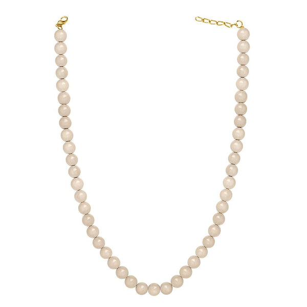 Mahi Gold Plated Pearl Crystal Cream Necklace with Swarovski Elements For Women