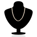 Mahi Gold Plated Pearl Crystal Cream Necklace with Swarovski Elements For Women