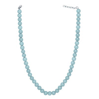 Mahi Rhodium Plated Pearl Pastel Blue Necklace with Swarovski Elements For Women