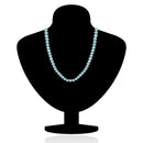 Mahi Rhodium Plated Pearl Pastel Blue Necklace with Swarovski Elements For Women