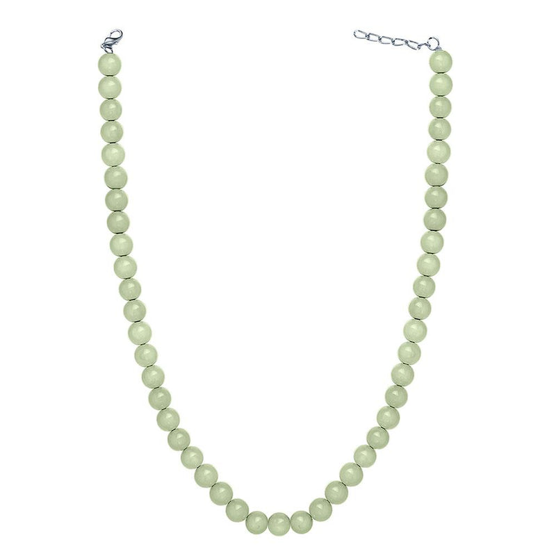 Mahi Rhodium Plated Pearl Pastel Green Necklace with Swarovski Elements For Women