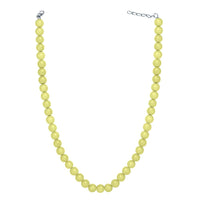 Mahi Rhodium Plated Pearl Pastel Yellow Necklace with Swarovski Elements For Women