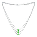 Mahi Designer Multilayered Neon Green Swarovski Pearl Necklace Mala Made of Alloy for Girls and Women