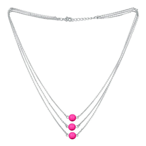 American Diamond (AD) Magenta (Hot Pink) Single Line Necklace – Amazel  Designs