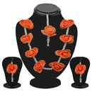 Mahi Blooming Rose Gotta Patti Pearl Necklace Set