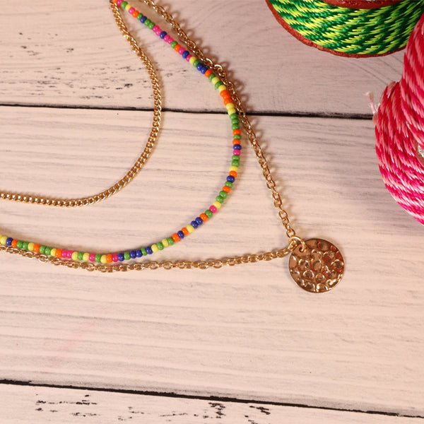 Salty Multi-Layered Colourful Beaded Necklace