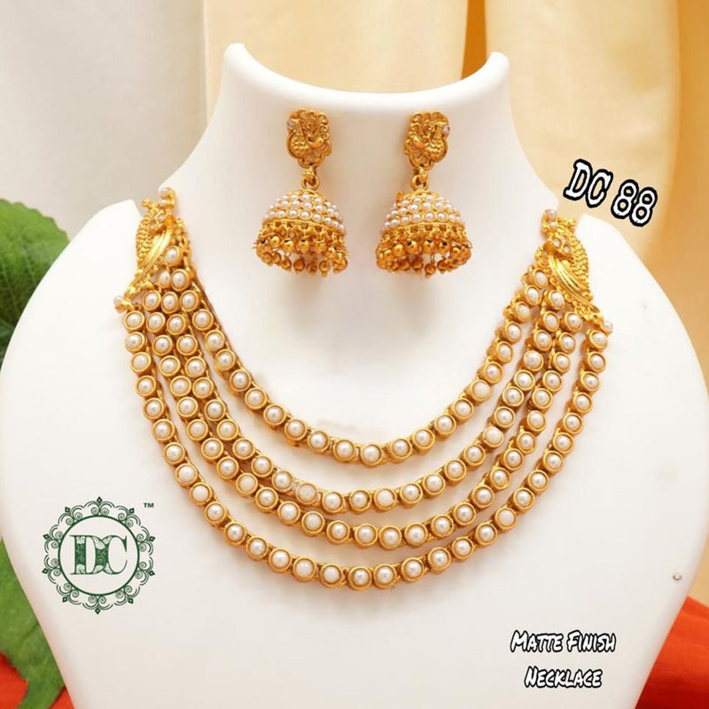 Diksha Collection Gold Plated Pota Stone Necklace Set