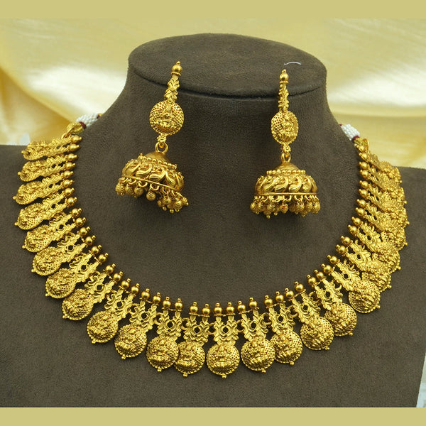 Diksha Collection Gold Plated Choker Necklace Set - N 685