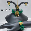 Labdhi Creation Gold Plated Pack Of 6 Kundan & Pearl Choker Necklace Set ( assorted color )