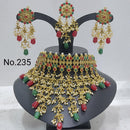 Labdhi Creation Gold Plated Pack Of 6 Kundan & Pearl Choker Necklace Set - No.235