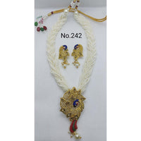 Labdhi Creation Gold Plated Pack Of 6 Kundan & Pearl Choker Peacock Necklace Set ( assorted color )- No.242