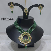 Labdhi Creation Gold Plated Pack Of 6 Kundan & Pearl Choker Necklace Set ( assorted color )- No.244