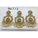 Labdhi Creation Gold Plated Pack Of 6 Kundan Earrings With Maang Tikka - No.7 / 2_Red_6