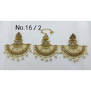 Labdhi Creation Gold Plated Pack Of 6 Kundan Earrings With Maang Tikka - No .16 / 3_6