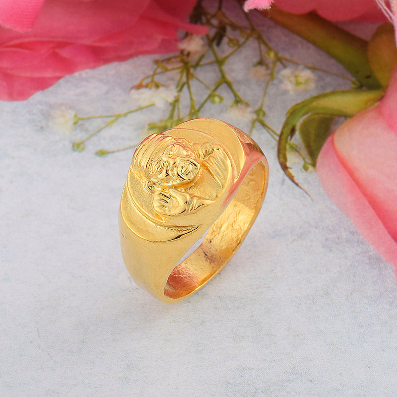 Buy quality 916 gold Sai Baba ring in Ahmedabad
