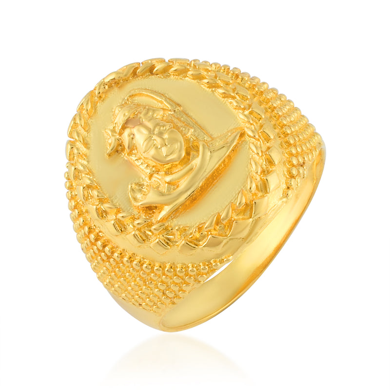 Missmister Gold Plated, Shiva Shanker Mahadev Bholenath Hindu Fashion Wedding Free Size Finger Ring Men (Orom4502)