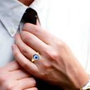 Missmister Brass Gold Plated Nazar-Battu Evil Eye Finger Ring Fashion Jewellery Men Women (Orrm6647)