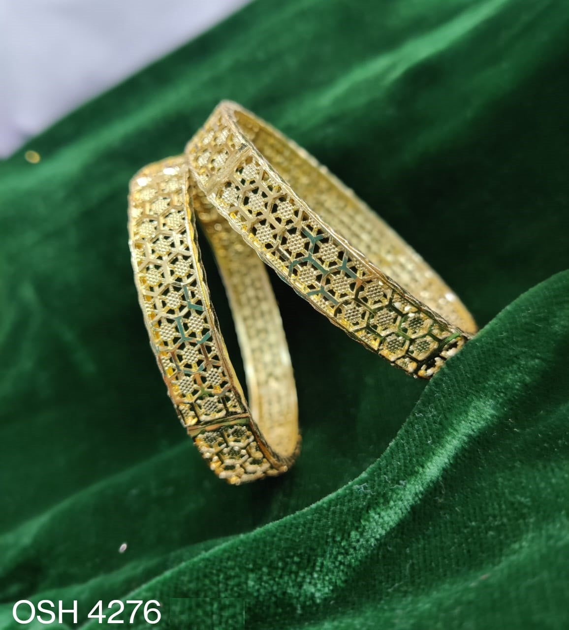 Mahavir Forming Gold Plated Bangle Set - OSH BANGALS 4276