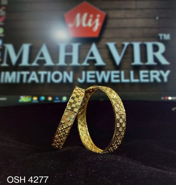Mahavir Forming Gold Plated Bangle Set - OSH BANGALS 4482