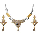 Kriaa Austrian Stone 2 Tone Necklace Set - 1105003