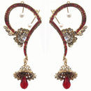 Kriaa Gold Plated Austrian Stone Ear Cuff Jhumki Earrings - 1300503