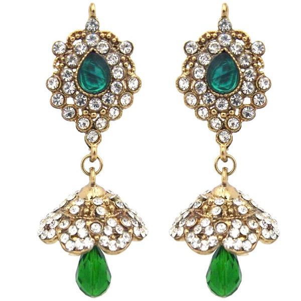 Kriaa Gold Plated Austrian Stone Jhumki Earrings - 1300835