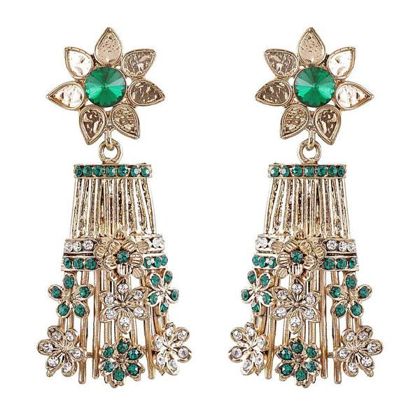 Kriaa Gold Plated Austrian Stone Dangler Earrings - 1301401