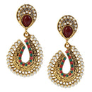 Kriaa Maroon Austrian Stone Dangler Earrings