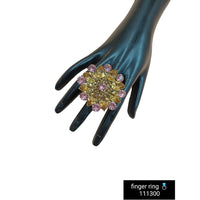Padmawati Bangles Gold Plated Austrian & Crystal Stone Adjustable Finger Ring For Women