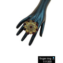 Padmawati Bangles Gold Plated Austrian & Crystal Stone Adjustable Finger Ring For Women