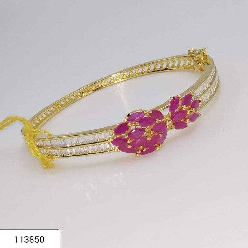 Padmawati Bangles Gold Plated Pink Stone Adjustable Bracelet - PBBAN16