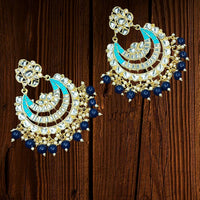 Padmawati Bangles Gold Plated Kundan Stone & Beads Dangler Earrings