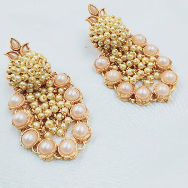 Padmawati Bangles Gold Plated Pearl Dangler Earrings
