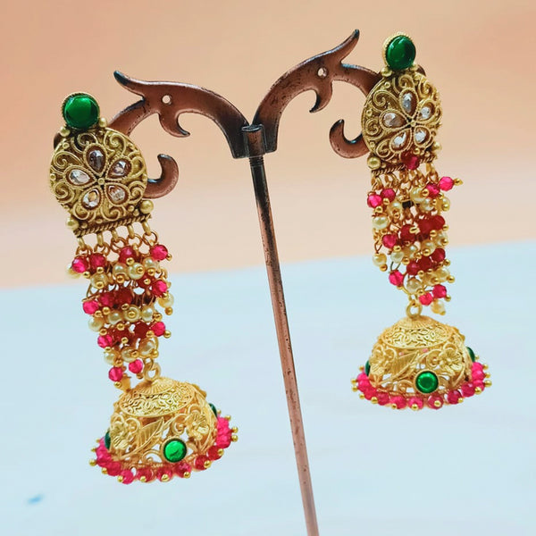 Padmawati Bangles Gold Plated Austrian Stone And Pearl Jhumki Earrings