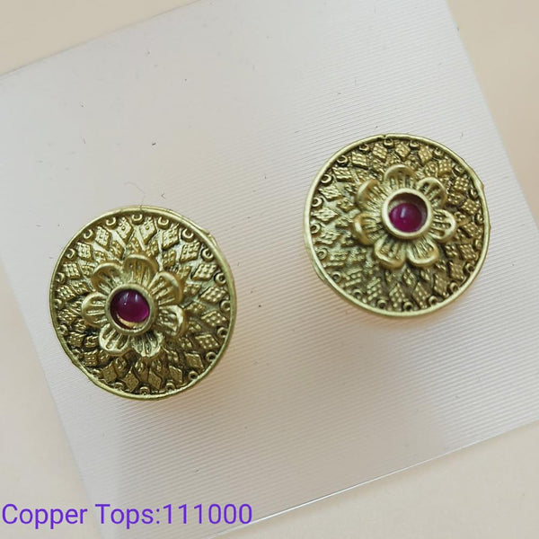 Padmawati Bangles Gold Plated Pink Kundan Stud Earrings - PBEAR34