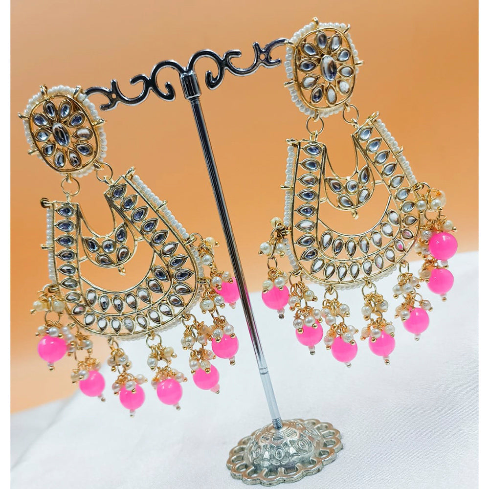 Padmawati Bangles Gold Plated Kundan And Pearl Dangler Earrings