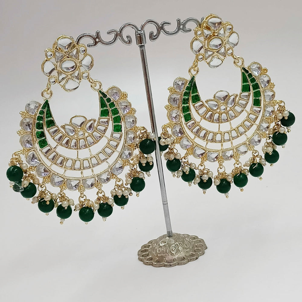 Padmawati Bangles Gold Plated Kundan And Pearl Dangler Earrings