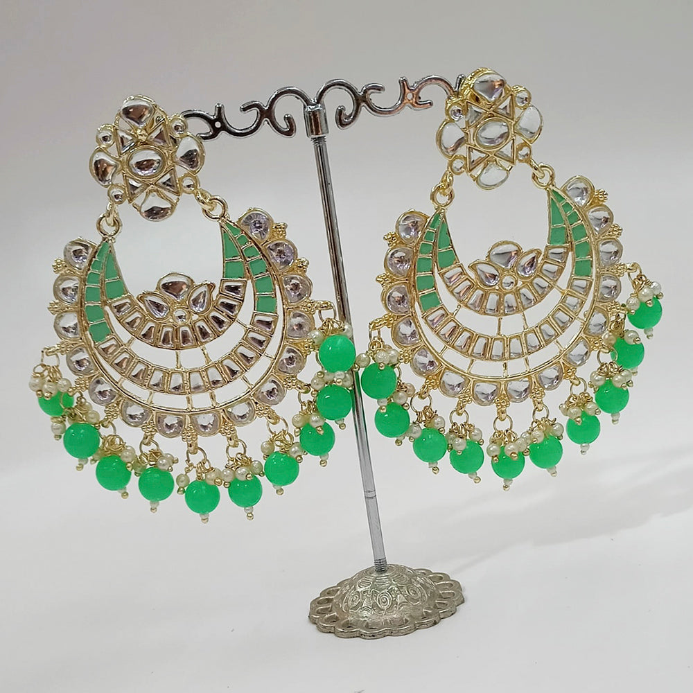 Padmawati Bangles Gold Plated Kundan And Pearl Dangler Earrings