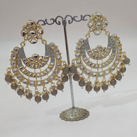 Padmawati Bangles Gold Plated Kundan And Pearl Dangler Earrings