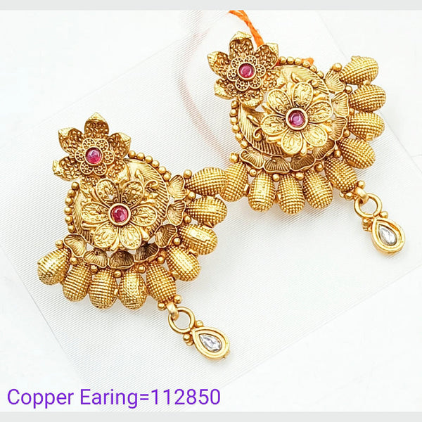 Padmawati Bangles Pota Stone Copper Dangler Earrings  - PBEAR87
