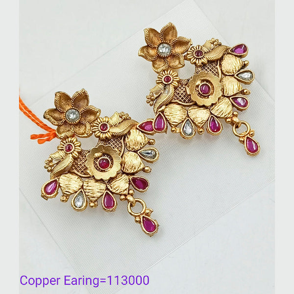 Padmawati Bangles Pota Stone Copper Dangler Earrings  - PBEAR92