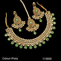 Padmawati Bangles Austrian Stone And Pearl Gold Plated Choker Necklace Set