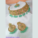 Padmawati Bangles Austrian Stone And Beads Gold Plated Choker Necklace Set