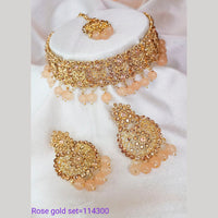 Padmawati Bangles Austrian Stone And Beads Gold Plated Choker Necklace Set