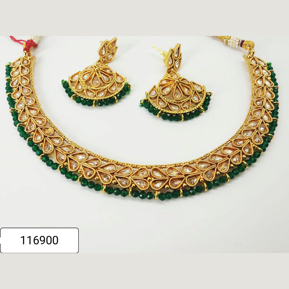 Padmawati Bangles Gold Plated Austrian Stone Choker Necklace Set