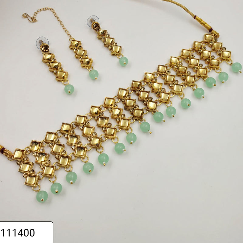 Padmawati Bangles Gold Plated Austrian Stone Choker Necklace Set