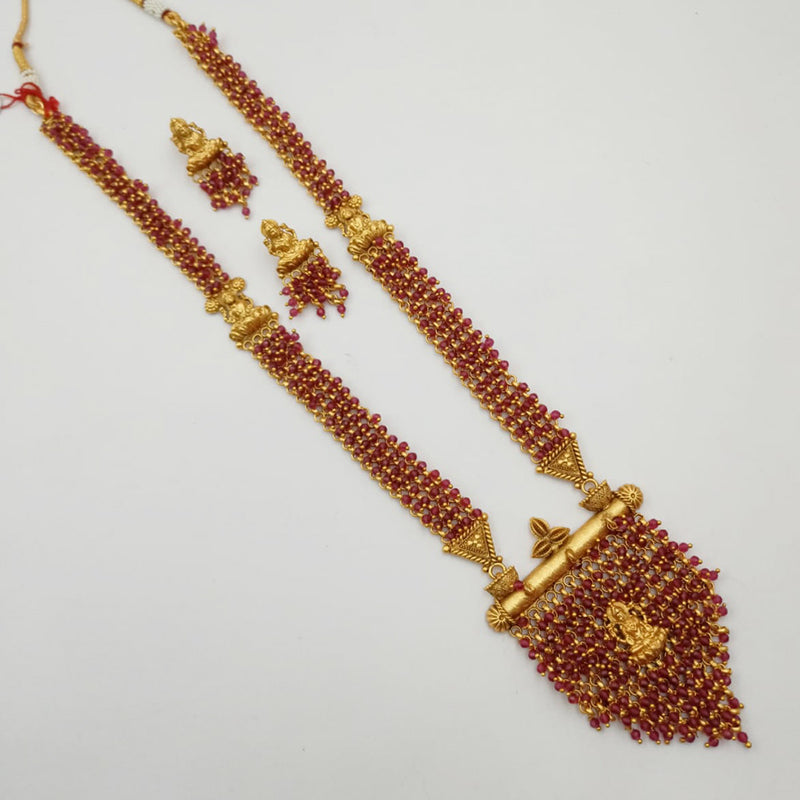Padmawati Bangles Gold Plated Pearl Long Necklace Set