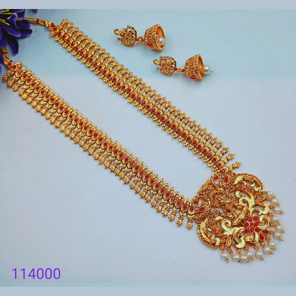 Padmawati Bangles Gold Plated Austrian Stone Long Necklace Set