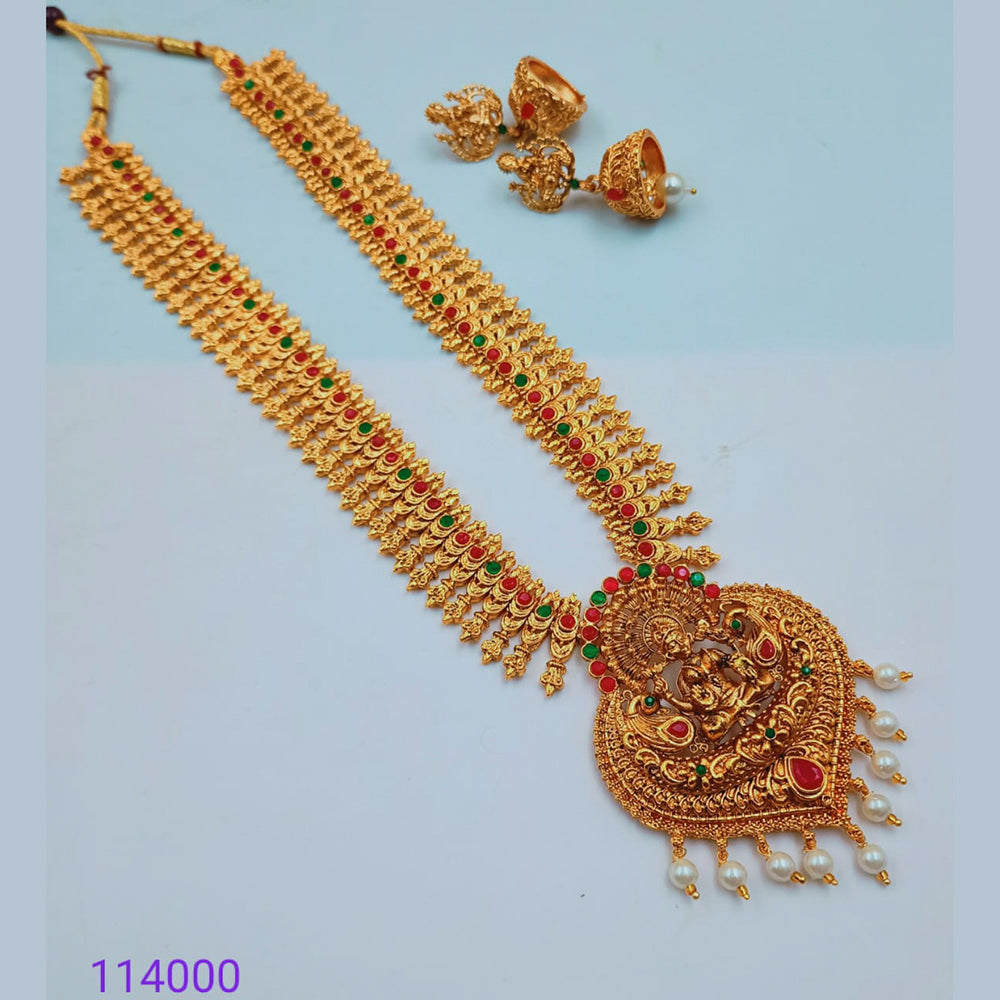 Padmawati Bangles Gold Plated Austrian Stone Long Necklace Set