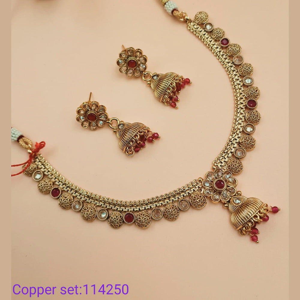 Padmawati Bangles Gold Plated Austrian Stone Necklace Set